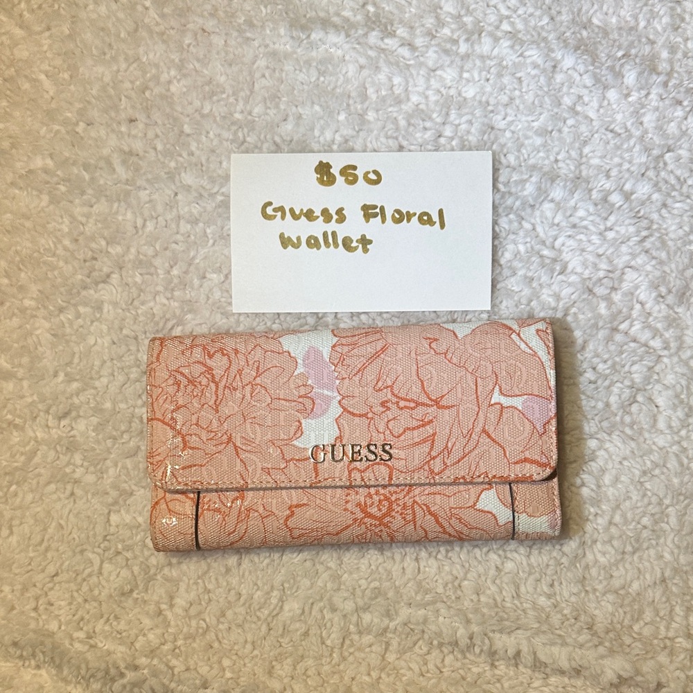 Guess Pink Floral Pattern Wallet